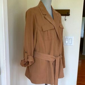 Chico’s “2” Tie front blazer in Camel